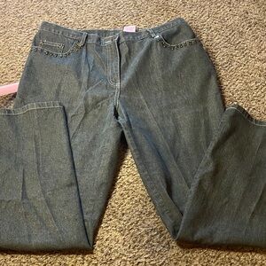 Ruby Rd. Size 12 Women’s Stylish Gray Sparkle beaded Denim Jeans